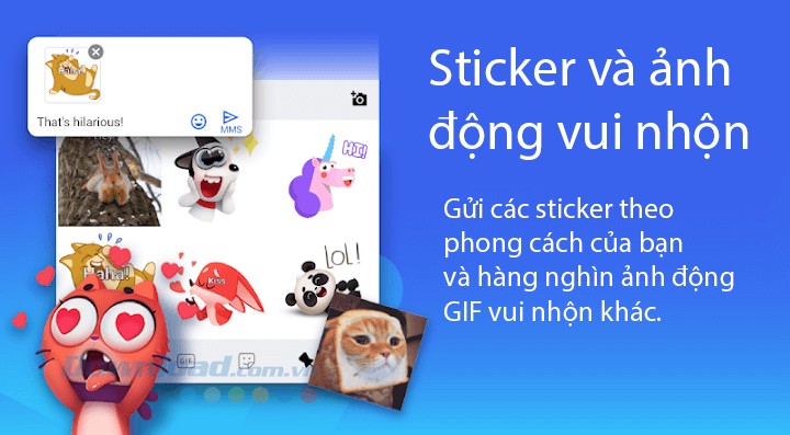 Microsoft SwiftKey cho chèn các sticker và ảnh động vui nhộn