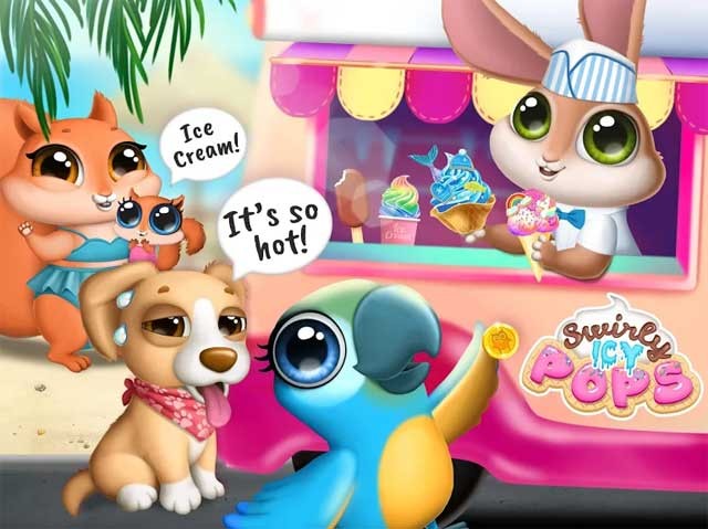 Swirly Icy Pops cho Android là game mô phỏng tiệm bán kem di động cực dễ thương