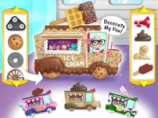 Trang trí xe tải bán kem của chú thỏ Blush với nhiều item đặc sắc