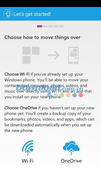 Các cách chuyển đổi dữ liệu với Switch to Windows Phone