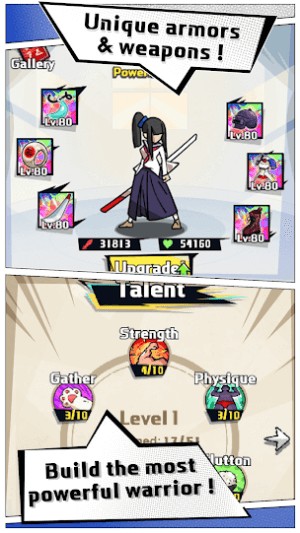 Xây dựng nhân vật mạnh mẽ của bạn trong game Sword Hunter