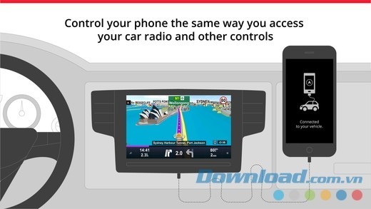 Điều khiển Sygic Car Navigation dễ dàng trên màn hình xe hơi