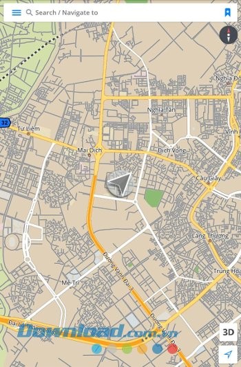 Giao diện ứng dụng GPS Navigation & Maps Sygic