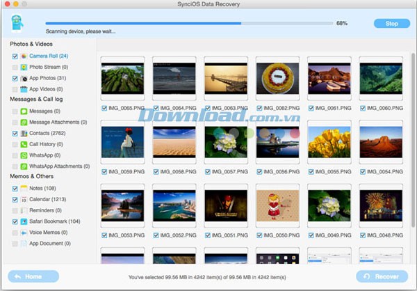 SynciOS Data Recovery cho Mac