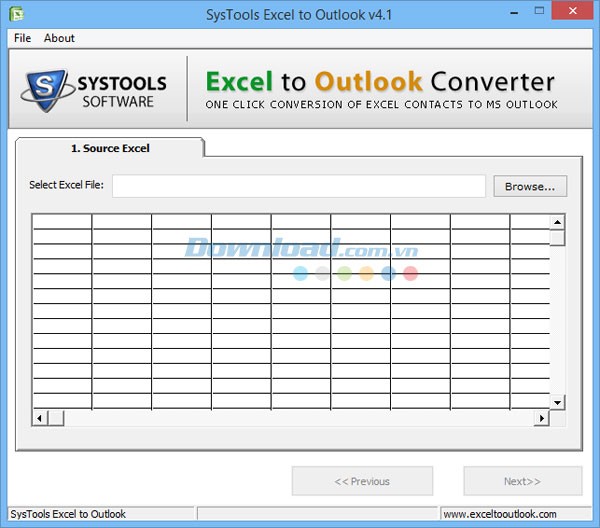 SysTools Excel to Outlook Converter