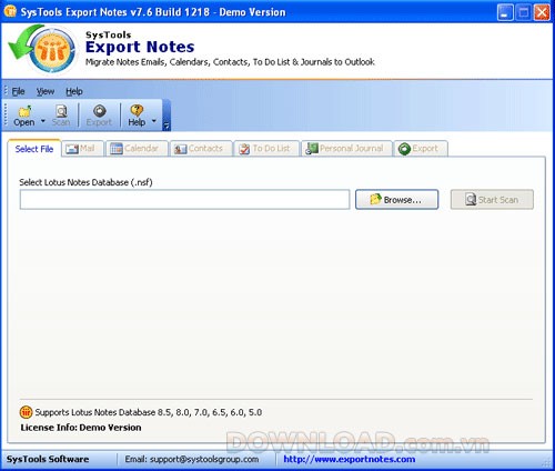 SysTools Export Notes