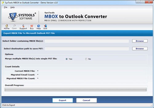 SysTools MBOX to Outlook Converter