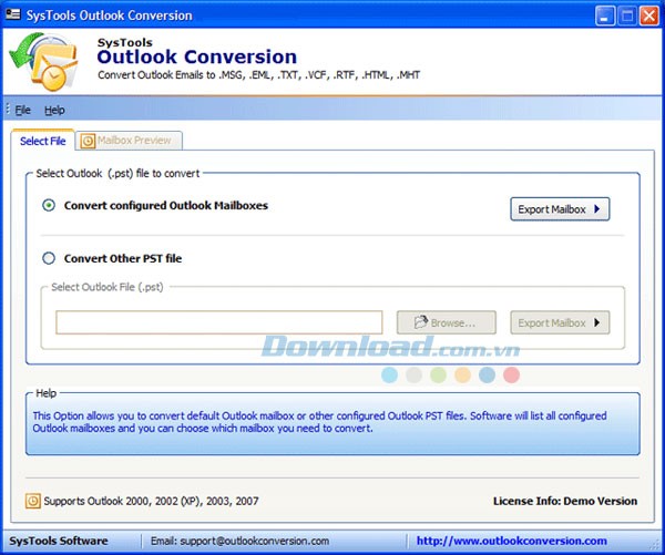 SysTools Outlook Conversion