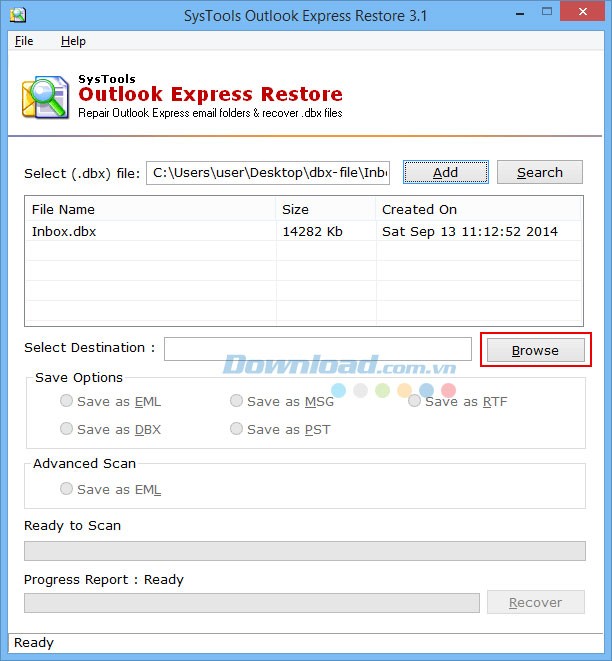SysTools Outlook Express Restore