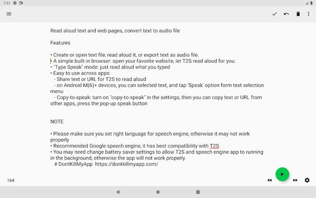 Google Text-to-Speech có khả năng tương thích tốt nhất với T2S for Android