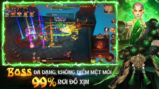 Nhiều Boss đa dạng, tỉ lệ 99% rơi đồ xịn