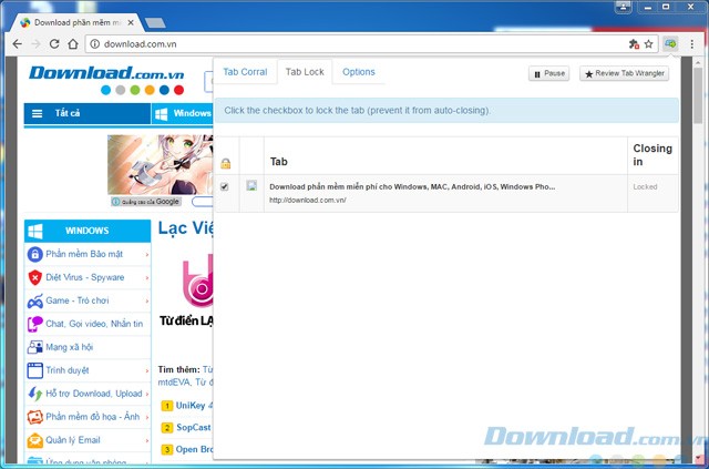 Tab Lock của Tab Wrangler