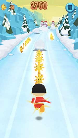 Trên đường chạy, hãy thu thập mặt trời và pizza để mở khóa những nâng cấp tuyệt vời