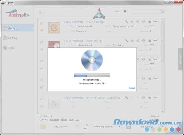 Tagman phân tích bộ sưu tập nhạc nhanh chóng