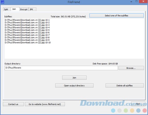 Nối file với FileFriend