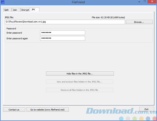 Ẩn file với FileFriend