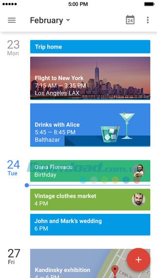 Google Calendar cho iOS