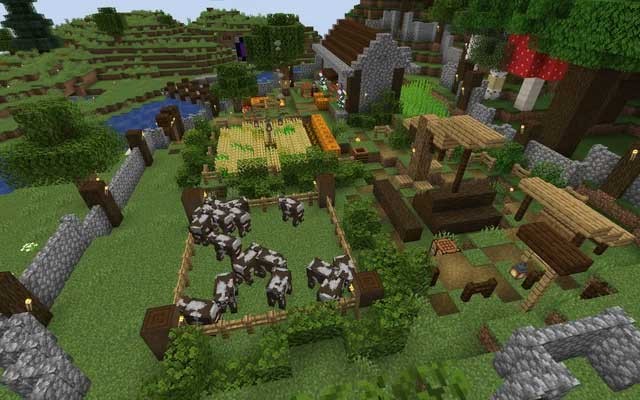 Xây dựng các công trình, công cụ, thành phố...bằng các khối lập phương