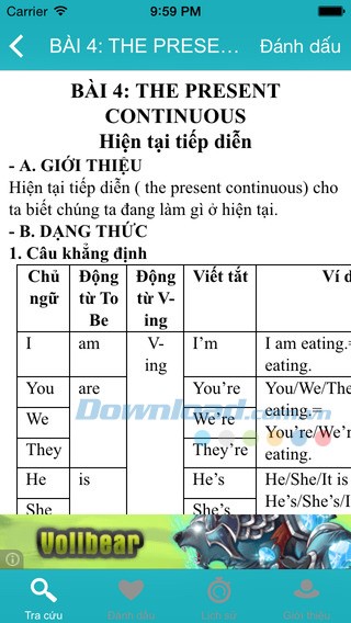 Sổ tay ngữ pháp tiếng Anh cho iOS
