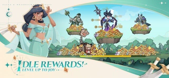 Nhận phần thưởng nhàn rỗi, lên cấp để tận hưởng niềm vui