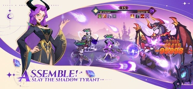 Tập hợp đội hình để tiêu diệt trùm Bạo chúa Bóng tối trong game Tales & Dragons: New Journey