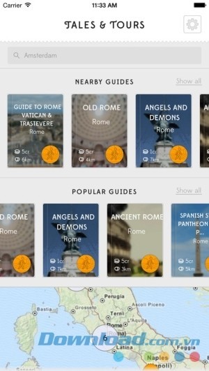 Giao diện Tales & Tours cho iOS