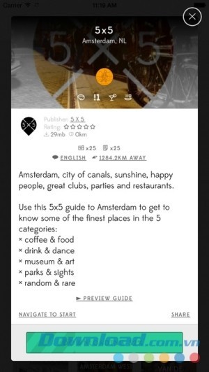 Tales & Tours cho iOS đánh giá địa điểm