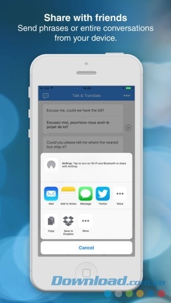 Chia sẻ nội dung biên dịch với bạn bè