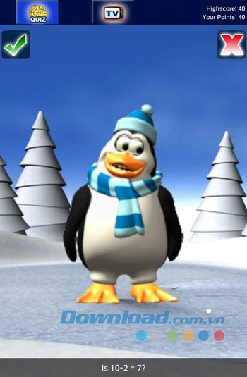 Giao diện học toán của ứng dụng