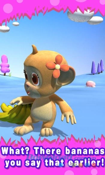 Cho khỉ ăn chuối trong game Talking Monkey