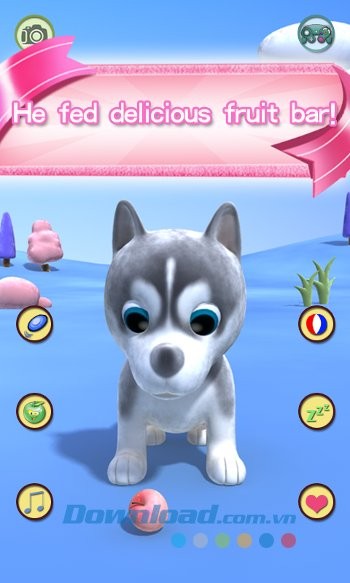 Cho Puppy ăn trong game Talking Puppy