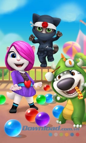 Mở khóa các nhân vật trong game Talking Tom Bubble Shooter