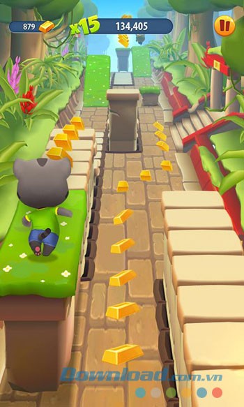 Giao diện chơi Talking Tom Gold Run trên Android