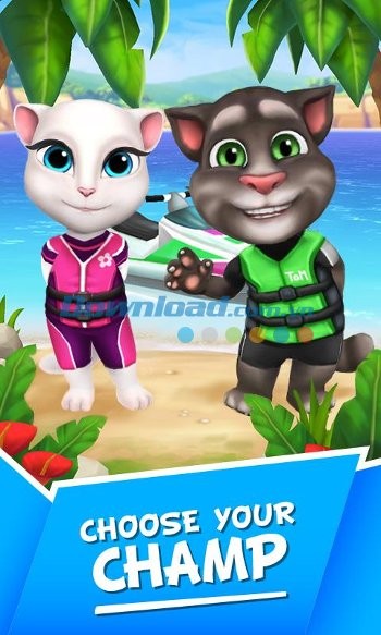 Hai nhân vật quen thuộc trong Talking Tom Jetski