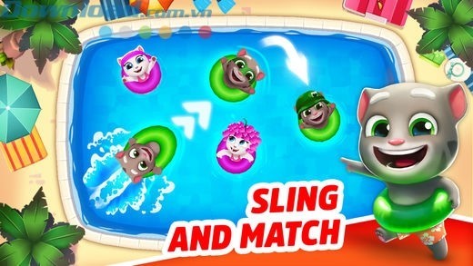 Kéo và bắn để ghép nối các phao cùng màu với nhau