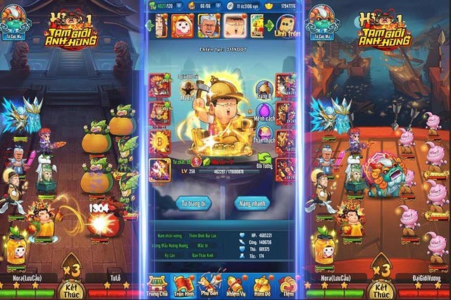 Giao diện chơi game Tam Gioi Anh Hung