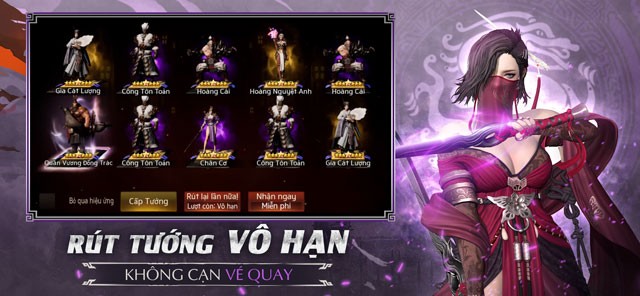 Rút tướng vô hạn, không cạn vé quay