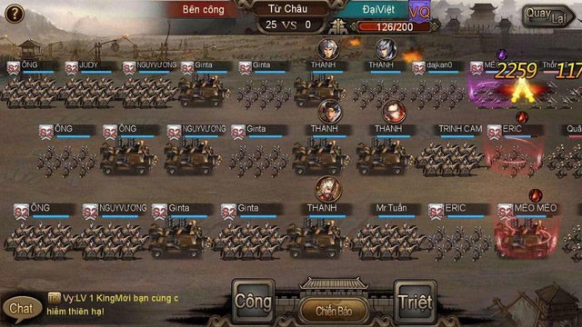 Giao diện trong game Tam Quốc Liệt Truyện cho iOS