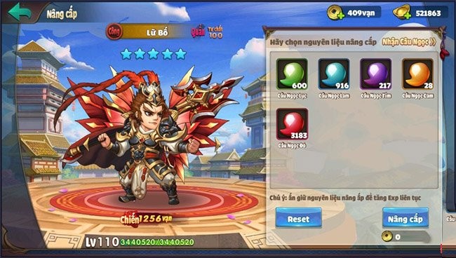 Nâng cấp Tướng trong game Tam Quoc Quan Anh Truyen