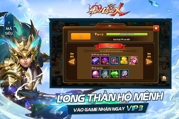 Long thần hộ mệnh, vào game nhận ngay VIP3