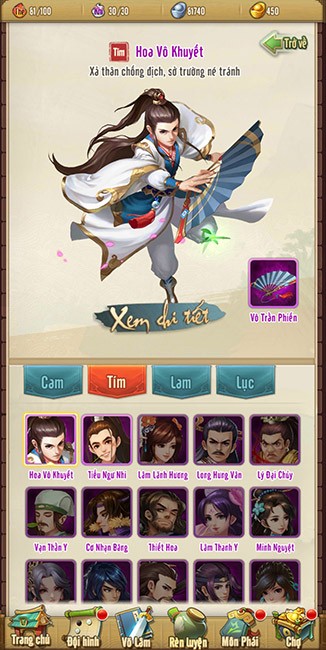Nhân vật Hoa Vô Khuyết trong Tan Chuong Mon VNG