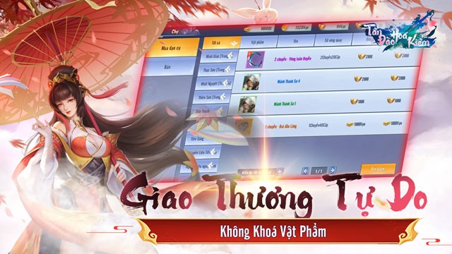 Giao dịch tự do, không khóa vật phẩm