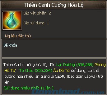 Cường hóa trang bị trong game Tân Thiên Long 3D