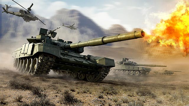 Kết hợp bắn tăng và bắn máy bay trên nền âm nhạc và đồ họa chân thực