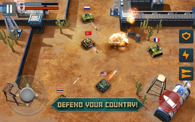 Tham gia chiến tranh xe tăng, bảo vệ đất nước bạn trong game Tank Battle Heroes