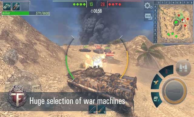 Tank Force có 42 loại xe tăng cao cấp được mô phỏng giống chân thực để bạn lựa chọn