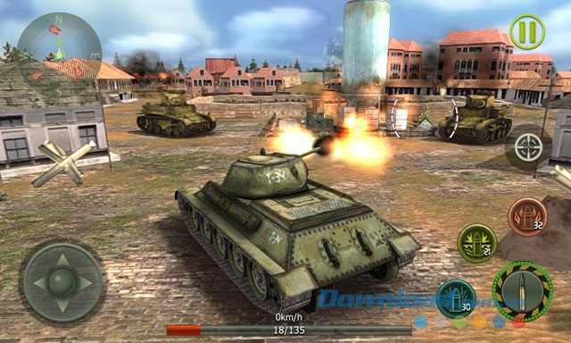 Giao diện chơi game Tank Strike 3D trên Android