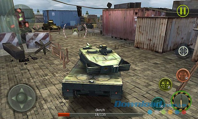 Giao diện chơi game Tank Strike 3D trên Android