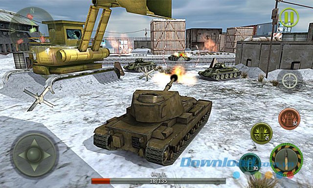 Giao diện chơi game Tank Strike 3D trên Android