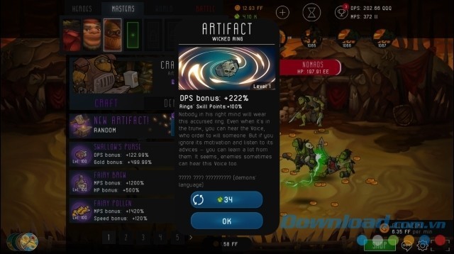 Nhặt lấy nhiều vật phẩm hữu ích trong game nhấp chuột miễn phí Tap Adventure: Time Travel cho máy tính và Mac